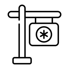 Medical sign on a sign post denoting concept of hospital, clinic