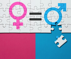 Jigsaw Puzzle Gender Equality Concept