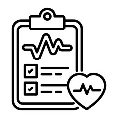 Heart checkup vector, trendy and modern style icon of health report