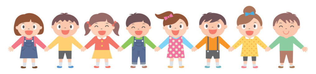 手をつなぐ子供たち