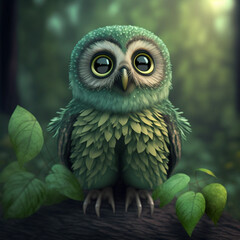 Obraz premium portrait of a owl ai generated