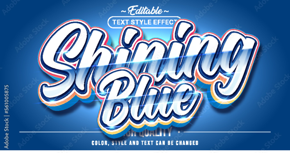 Poster editable text style effect - shining blue text style theme.