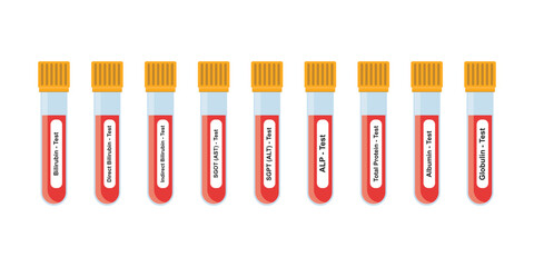 Liver Function Tests Concept Design. Vector Illustration.