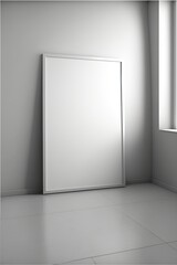 empty white room with white wall, mock up , ai generated frame