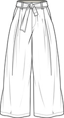 UNISEX WEAR WIDE CROPPED BELL BOTTOM PANT FASHION FLAT DESIGN VECTOR