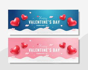 web banner valentine day sale template with pink and blue color. verry easy use.	