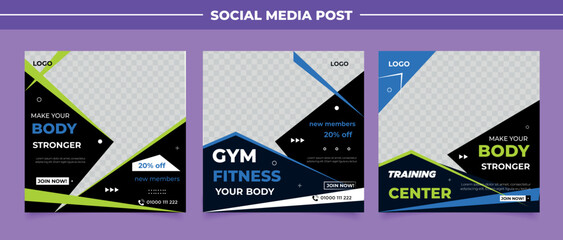 Fitness social media post banner template	