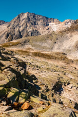 Beautiful alpine summer view at the famous Weisssee Gletscherwelt, Uttendorf, Salzburg, Austria