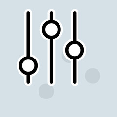 Musical settings line icon. DJ, music processing software, professional music recording, for bands, equalizer. Music concept. Vector sticker line icon on white background