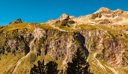 Beautiful alpine summer view at the famous Weisssee Gletscherwelt, Uttendorf, Salzburg, Austria