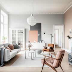 modern living room with sofa furniture window decoration house