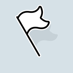 Fototapeta premium Canted flag line icon. Sports, finish, victory, cycling, athletics, race, participants, finishers. Sports concept. Vector sticker line icon on white background