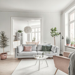 modern living room with sofa furniture window decoration house