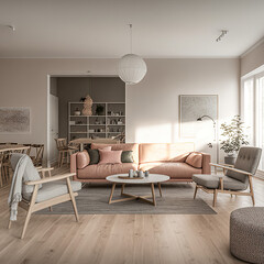 modern living room with sofa furniture window decoration house