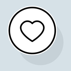 Heart line icon. Like, dislike, feedback, favorites, rating, popularity, social networks, photos. Feedback concept. Vector sticker line icon on white background