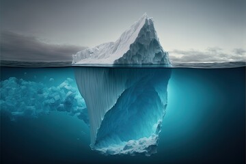 Fototapeta na wymiar the tip of an iceberg, ai generated