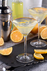 Lemon drop martini with zest offers a sophisticated twist to a cocktail. This light and savory favorite combines vodka, orange liqueur, fresh lemon juice and zest.