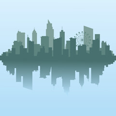 Silhouette skyline illustration vector,Can be used for web, print and mobile