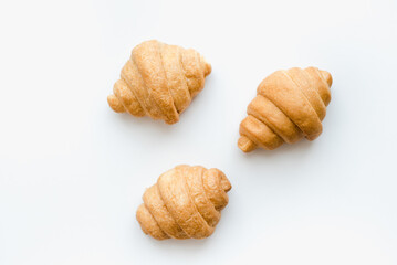 Croissants on a white background. Baking on a white background.