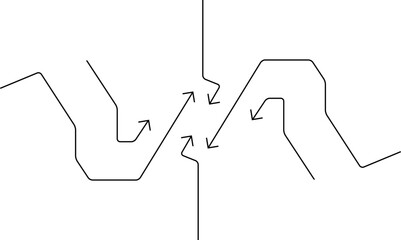 Set of hand drawn arrows isolated on white background. Vector illustration.	