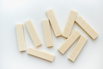 Wafers on a white background. Confectionery on a white background.