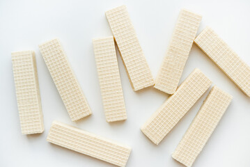Wafers on a white background. Confectionery on a white background.