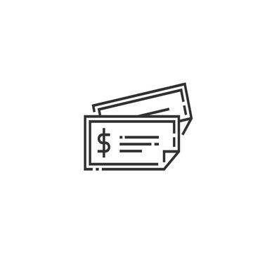 cheque icon illustration sign solid art icon isolated on white background.  filled symbol in a simple flat trendy modern style for your website design, logo, and mobile app
