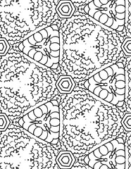 Seamless geometric coloring pages.