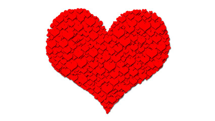 red heart made from heart for valentine 
