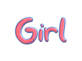 Girl 3d Text women's day concept cutout