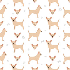 Naklejka na ściany i meble Chihuahua short haired seamless pattern