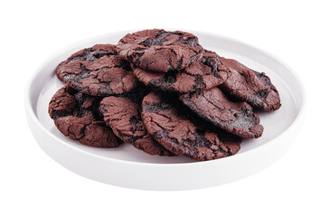 chocolate cookies isolated on white background