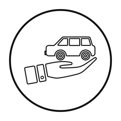 Car Insurance Line Icon

