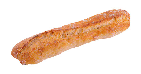 A loaf of french bread on a white background