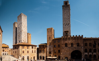 Obraz premium The old tuscany city San Gimignano with its tall towers 