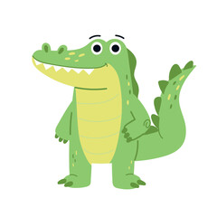 cute alligator illustration. crocodile character of child cartoon .vector isolated on white background