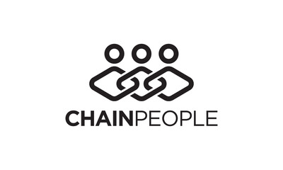 human chain logo design. social, teamwork, partnership icon vector illustration.