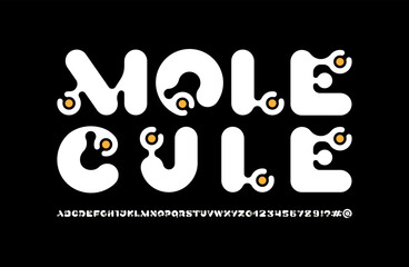 Modern font, trendy futuristic alphabet