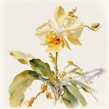 Orchid Watercolor - Generative AI