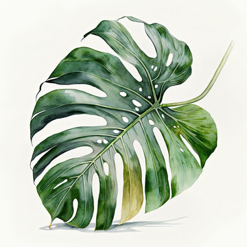 Monstera Deliciosa Watercolor - Generative AI