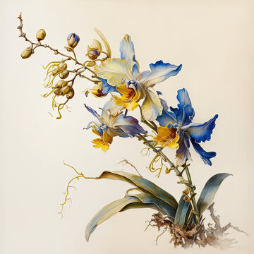 Orchid watercolor - Generative AI