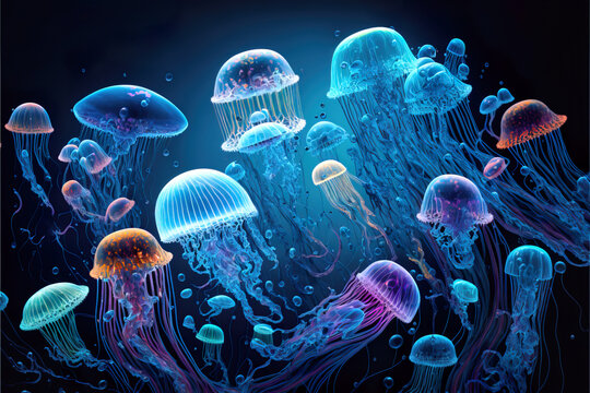 Jelly Fish, Quallen, ai generated