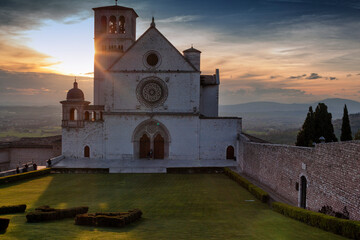 Assisi, PG. Facciata della Basilica di San Francesco
