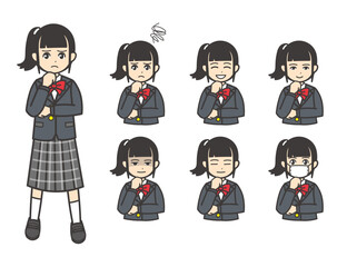 ブレザー 女子学生 悩む 01