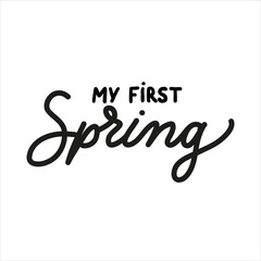 My first Spring holiday vector calligraphy lettering. Handwritten card, banner, web