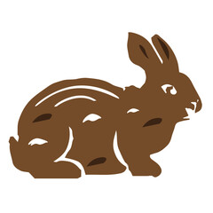 chinese rabbits golden bunny isolated on white background symbol of 2023 year