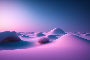 Pink desert in Surrealism art style