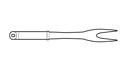 The best Grill Fork, outline flat icon, isolated on white background. Vector illustration in trendy style. Editable graphic resources for many purposes. 