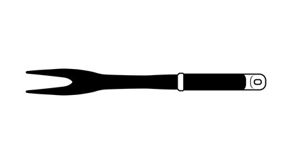 The best Grill Fork, simple black flat icon, isolated on white background. Vector illustration in trendy style. Editable graphic resources for many purposes. 