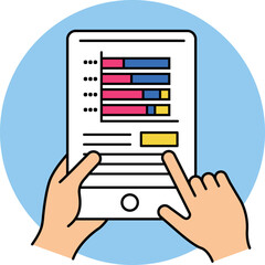 Analysis site screen. Materials for business. Briefing. marketing materials. flat design. Business analysis, market research, data analysis.